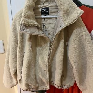 Zara cream teddy jacket
